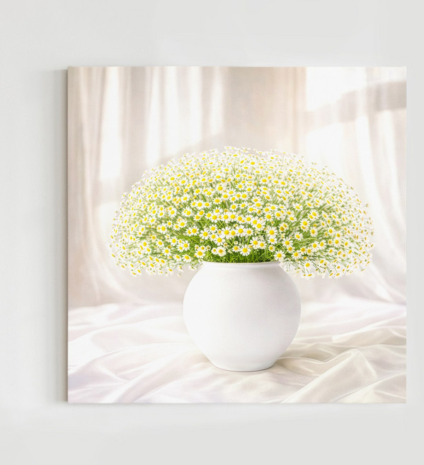 [인메이블] 복들어오는 풍요 데이지 달항아리 꽃 그림 6종 캔버스 액자 봄맞이 인테리어 집들이 선물 대형 개업 카페 선물 금전운, 01.풍요 데이지