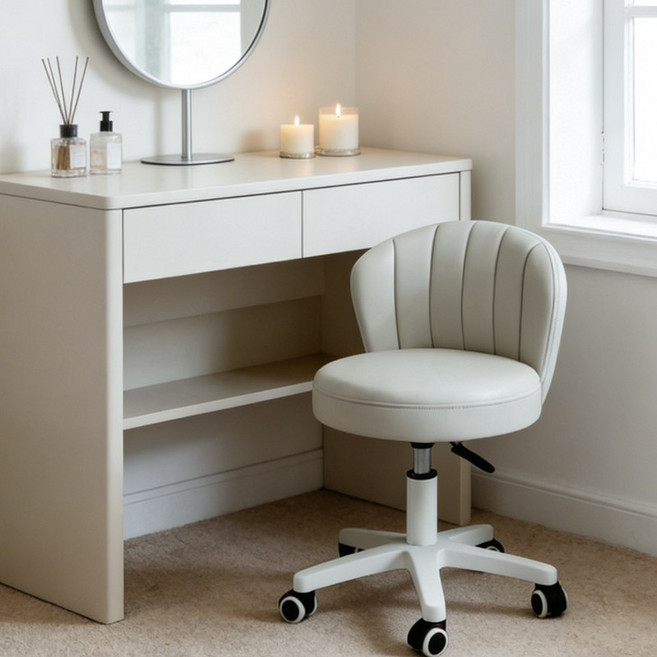 쿠리브 높이 조절가능 이동식 화장대 스툴의자, 1개, 그레이