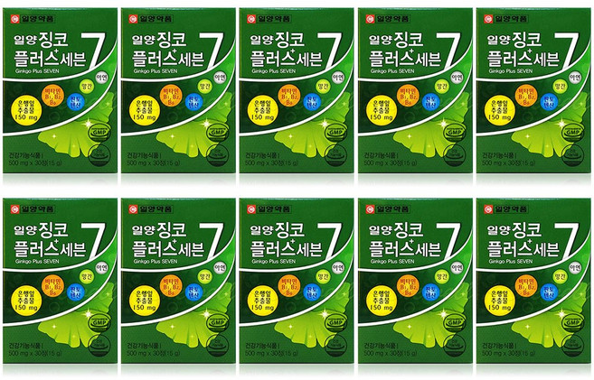 일양약품 징코플러스 은행잎추출물 기억력 혈행개선, 30정, 10개