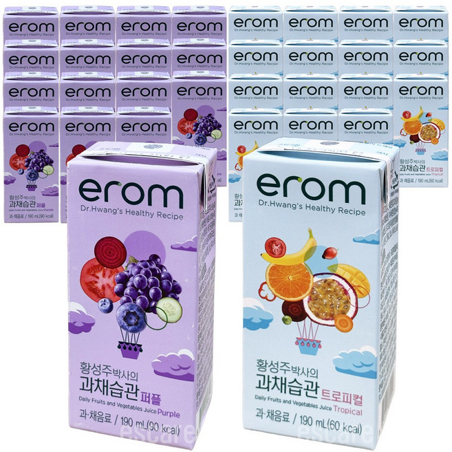 이롬 황성주박사의 과채습관 트로피컬 + 퍼플, 32, 190ml