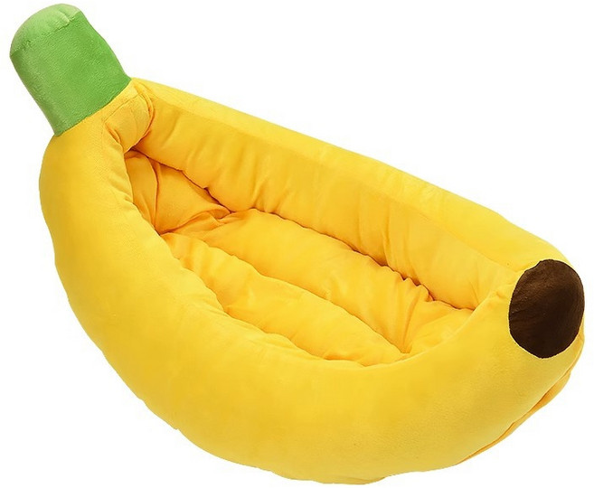 제이에스 바나나 강아지 애착방석 펫쿠션, 1개, 노랑