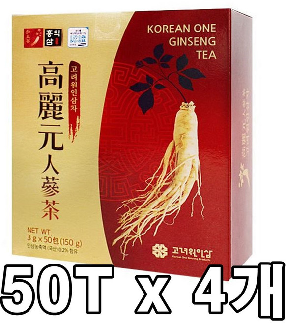 고려원 인삼차 (분말차), 3g, 50개입, 4개