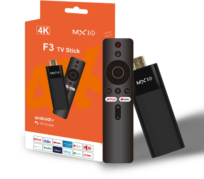 새로운 MX10-F3 TV 스틱 4K 안드로이드 11 Allwinner H313 2.4G 및 5G Wifi tv 화재, 01 Black, 1개