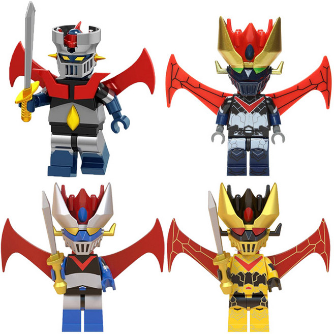 슈퍼로봇대전 컬렉션 로보트 캐릭터 호환블럭 브릭미니피규어 취미/수집/장식/컬렉션용 커스텀 블록피겨, ROBO-105. 마징가 4종 세트, 1개