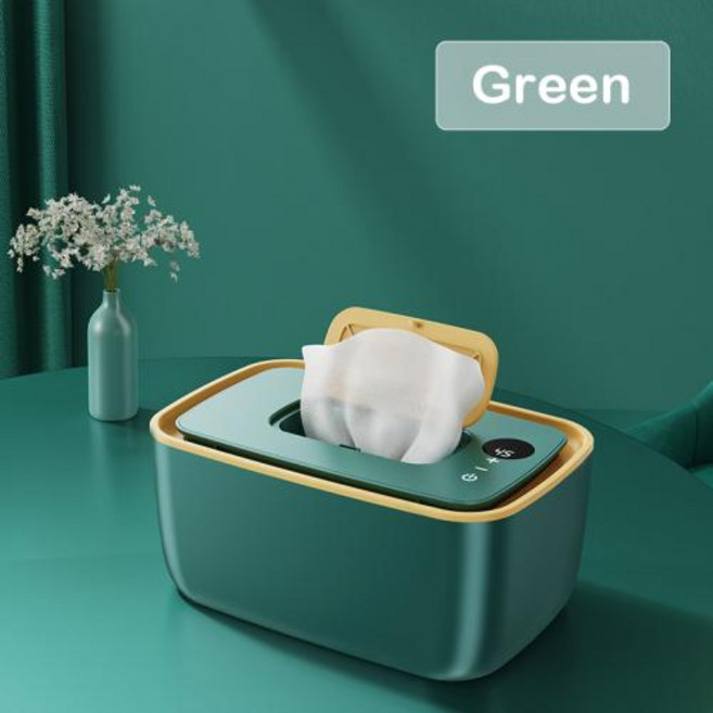 타올온장고 네일용품 마사지수건 DMWD 전기 물티슈 디스펜서 종이 케이스 냅킨 가열 보관함 따뜻한 온도 조절 조절기 히터, Green, 1개