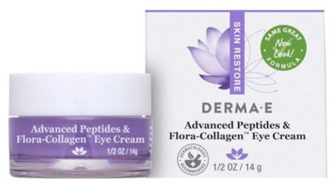 더마 E 어드밴스드 펩타이드 및 비건 플로라-콜라겐 아이 크림 - 복합체가 포함된 더블 액션 콜라겐 트리트먼트 하에 강화 수분 공급 올 내추럴 모이스처라이저 크림 0.5온스, 더마 E 어드밴스드 펩타이드 및 비건 플로라-콜라겐 아, 14g, 1개 - 쿠팡