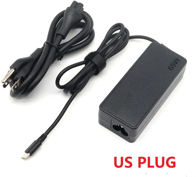 65W 20V 3.25A USB C 노트북 충전기 어댑터 (레노버 씽크패드 HP 크롬북 요가 화웨이 샤오미 ASUS 타입 전, 02 65W US PLUG