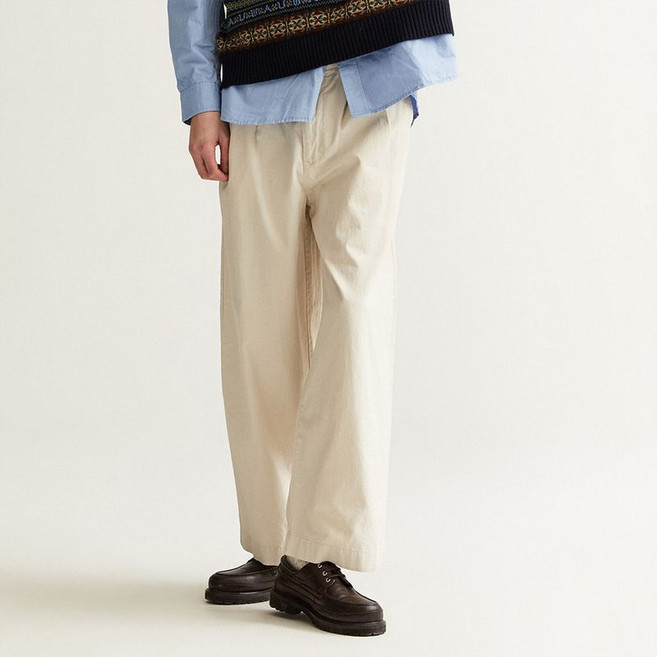 후아유 핀턱 와이드 치노 팬츠 (WHTCD1212M-T)