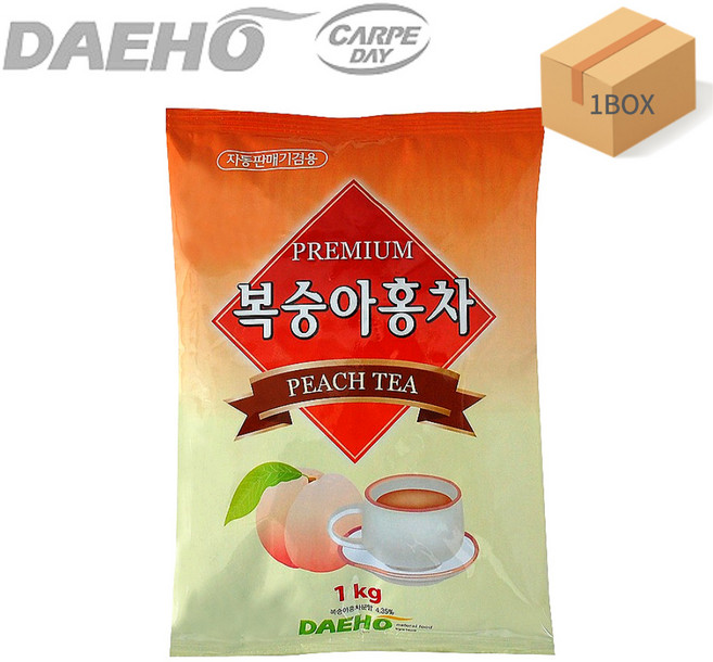 대호 프리미엄 복숭아홍차 1kg 12개(1박스) / 자판기용 복숭아아이스티, 1개, 12개입