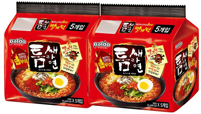 틈새라면 빨계떡 600g(120g*5개입), 2개