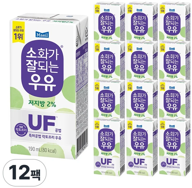 매일유업 소화가 잘되는 우유 저지방, 190ml, 12개 - 쿠팡