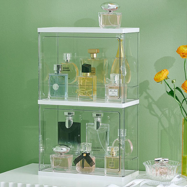GSTUFF 아크릴 투명 화장품 정리 향수 보관함 2개입, 2개, 대형