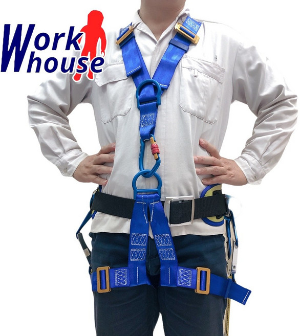 Work house 背負式安全帶 雙大鋁鉤 O型環 緩衝包 降落傘式 ALUHY002, 1個