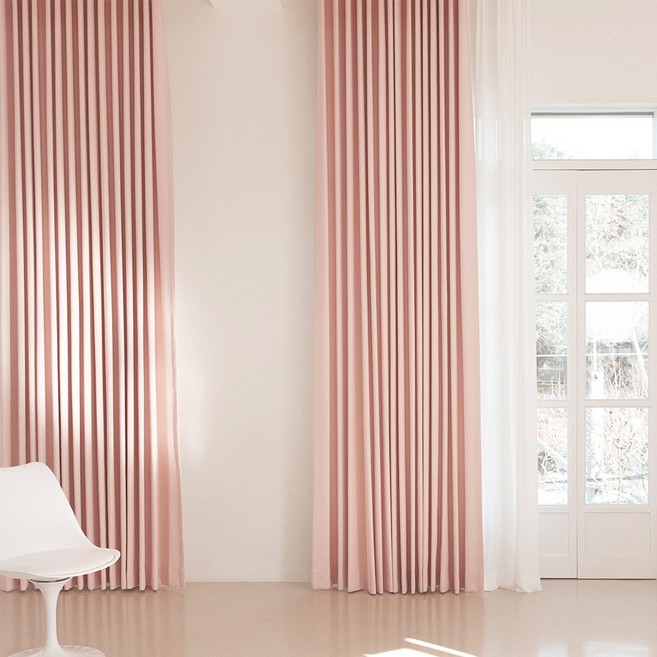 밀스 단열 방한 방풍 거실 생활암막커튼 2P 세트