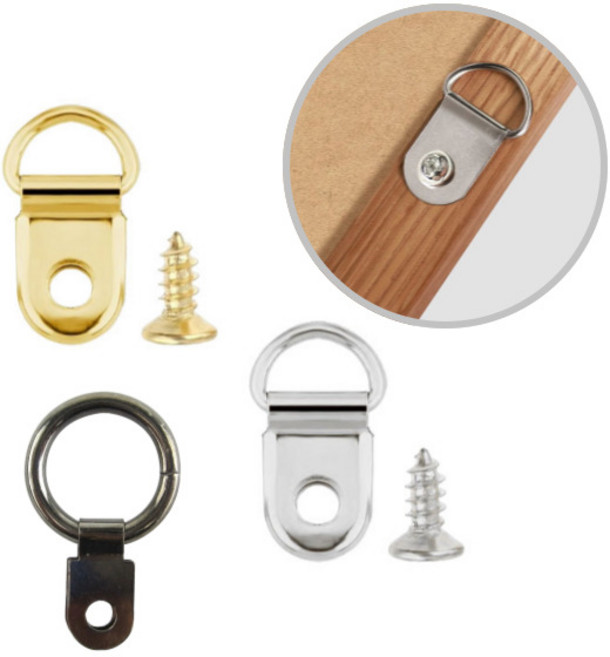 도나토르 반원 원형 액자고리(나사포함) 10P, 1세트, 실버 반원