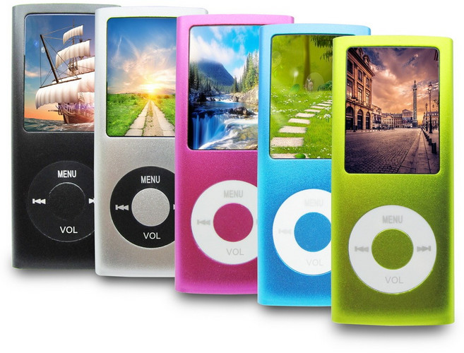 1.8吋彩色螢幕MP4插卡式隨身聽, 藍, B1846C