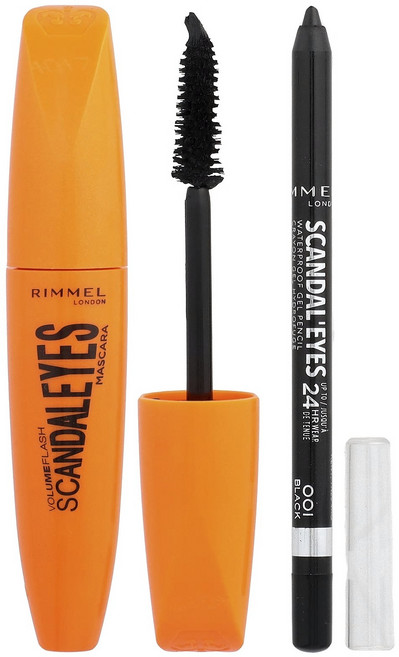 림멜 런던 Scandal Eyes 마스카라 워터프루프 젤 펜슬 003 익스트림 블랙 2종 세트 RIM-03835