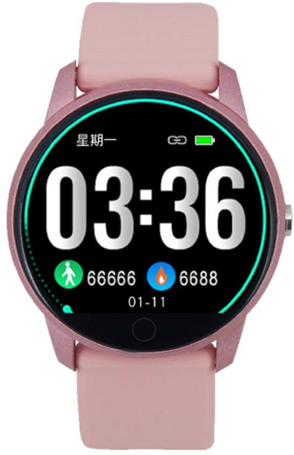 【海夫健康】人因康元 ERGOLINK 全圓心率 智慧監測 運動手錶 血氧飽和度偵測, 粉紅色(MWB237KR)