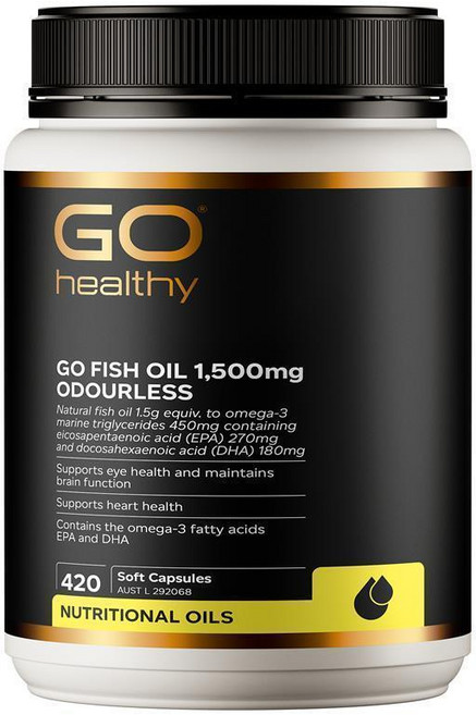 호주 고헬씨 GO Healthy Fish Oil 무향 피쉬오일 1500mg 캡슐, 2개, 420정