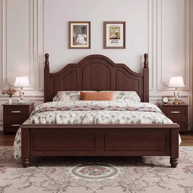 엔틱 침대프레임 원목 유럽풍 프렌치 퀸 웨딩 매트별도 마호가니 앤틱, 1. 침대 프레임 1200x2000mm