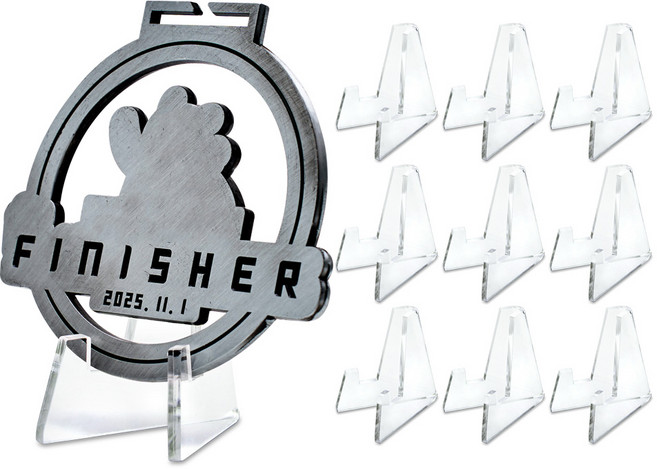 [100%투명] 스튜디오투명 아크릴 메달 거치대, 10개, 투명