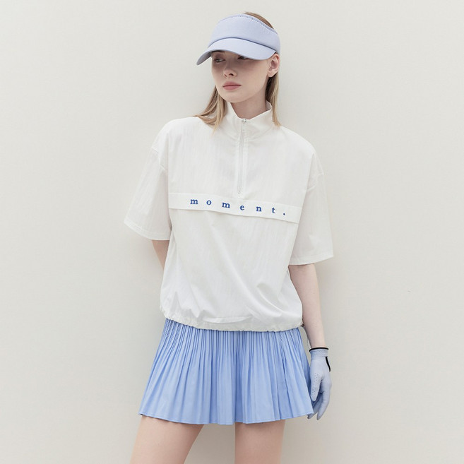 엠엠스포츠 여성 여름 모먼트 반집업 아노락 바람막이 골프 반팔 티셔츠