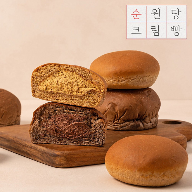순원당 비정제 원당 크림빵 머스코바도맛 110g, 4개