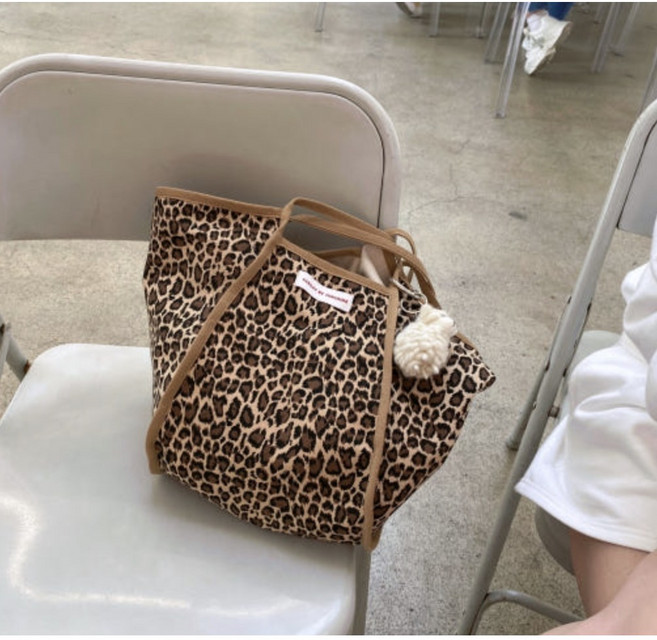 선데이바이선샤인 레오파드 호피가방 보부상 캔버스 에코백 가방