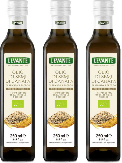 르반테 유기농 대마종자유 250ml 냉압착 햄프씨드오일 이탈리아 직수입, 3개