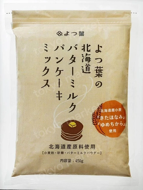 요츠바 홋카이도 버터 밀크 팬케이크 (핫케이크) 베이킹 믹스 가루 450g, 1개 - 쿠팡