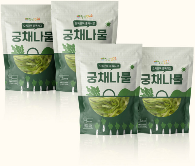 싱싱연구소 특등급 궁채 오독식감 불린 궁채나물, 200g, 4개