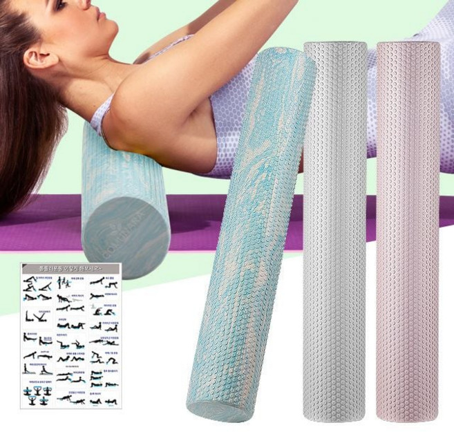 EVA폼롤러 91cm 요가폼폴러 마사지롤러 돌기형폼블러, 블랙버니 비너스핑크