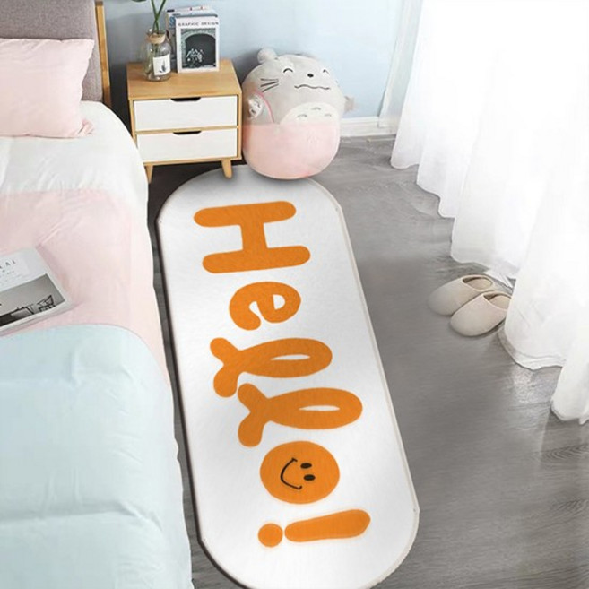 포유 극세사 헬로우 스마일 침대 미니 러그 침실 카페트 거실 인테리어 발매트