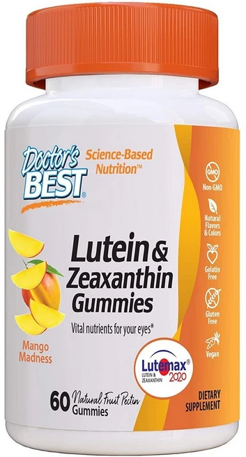 Doctor's Best 닥터스베스트 메리골드 루테인 지아잔틴 효능 눈영양제 Non-GMO 구미 (60 정), 60정, 1개 - 쿠팡