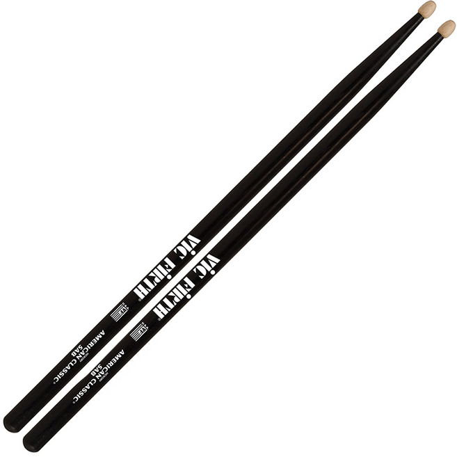 빅퍼스 American Classic 5A 히코리 드럼스틱, 블랙, 1세트