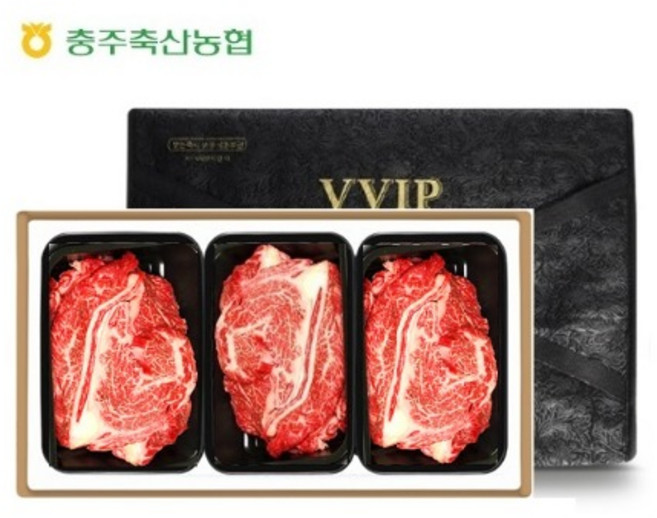 충북한우공동브랜드 청풍명월한우 무항생제 1+등급이상 한우 등심 1호 선물세트 총1.2kg(냉장), 1개