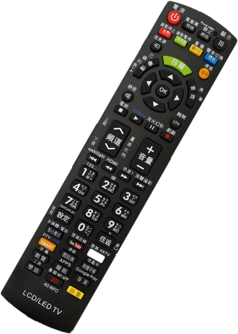 多品牌適用 簡單設定 靈敏按鍵, 1個, LED-8810萬用液晶聯網電視遙控器
