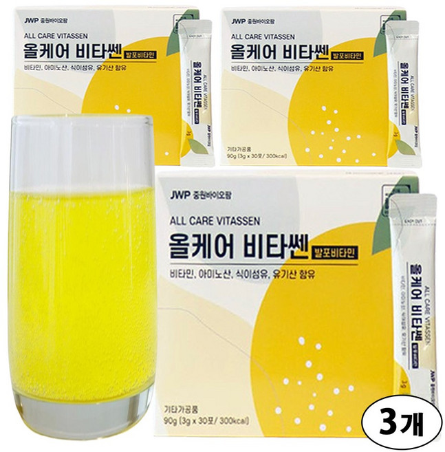 발포 비타민C 물에타먹는 음료 아미노산 식이섬유 유기산함유 올케어비타쎈 [그다이마잇], 3개, 90g