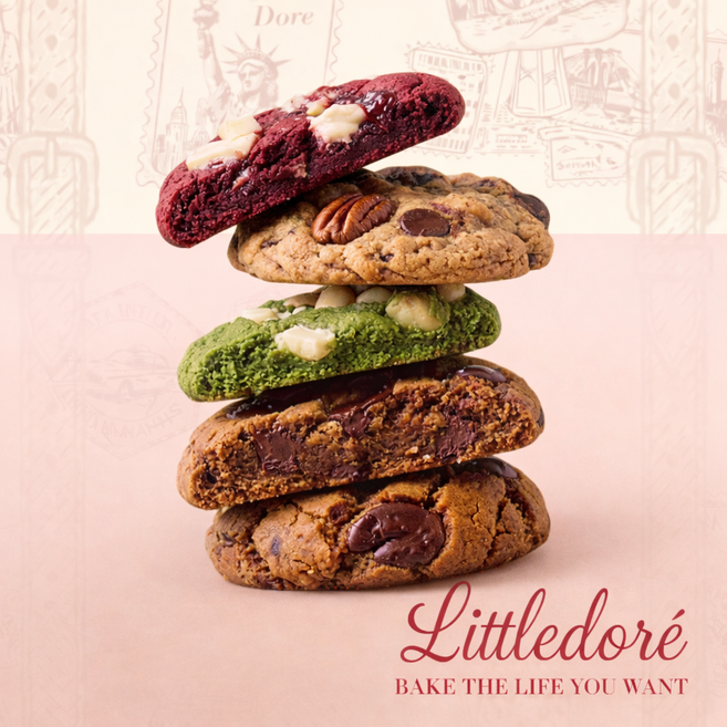 리틀도르 꾸덕 르뱅쿠키 4종, 70g, 4개