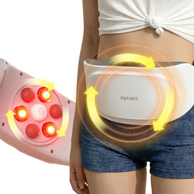 알파킷 엄마손꾹꾹 쾌변 변비 장운동 복부 롤링 마사지기 변비 무선 부모님 생신 선물, 화이트, AK-MK001