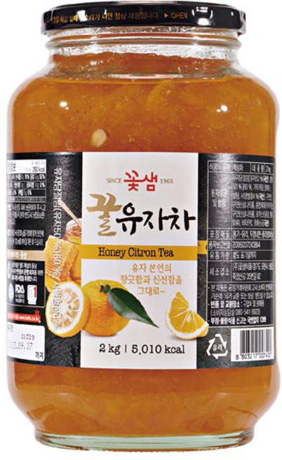 꽃샘 꿀유자차S, 1박스, 2kg