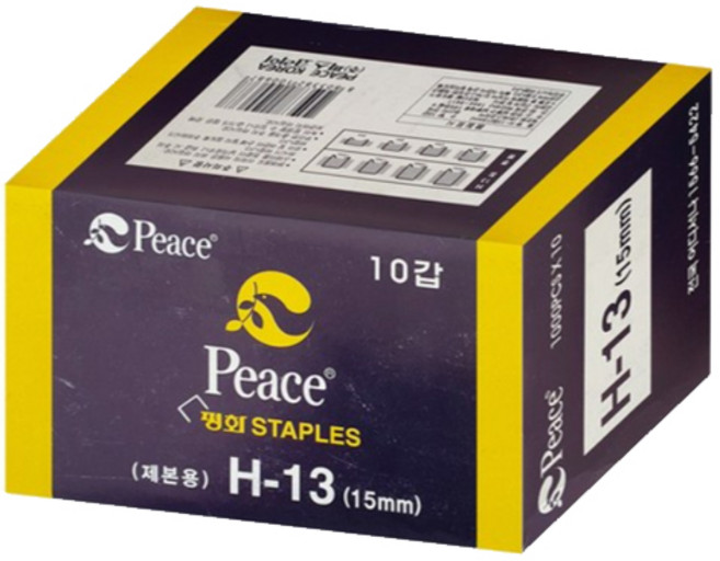 펜코리아(디오피스) 평화 스테플러 H-13제본용 심 8~24mm, 10박스, 15mm