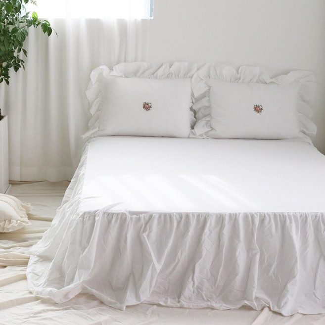 워싱 광목 침대커버 스커트 침대 매트리스 커버 슈퍼싱글 라지킹 킹 퀸침대커버