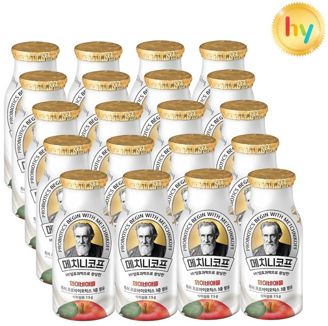 hy 에치와이 메치니코프 화이바 애플 요거트, 20개, 140ml