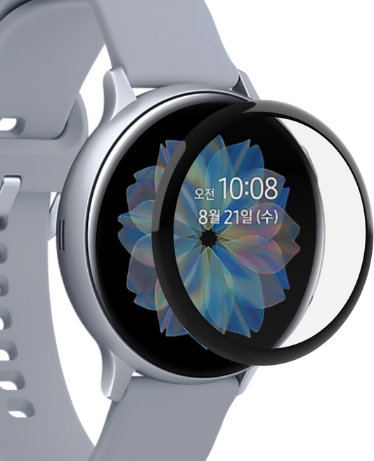 아야 갤럭시워치 액티브2 40mm 44mm 슬림핏 풀커버 보호필름, 40mm 블랙 1개, 1개