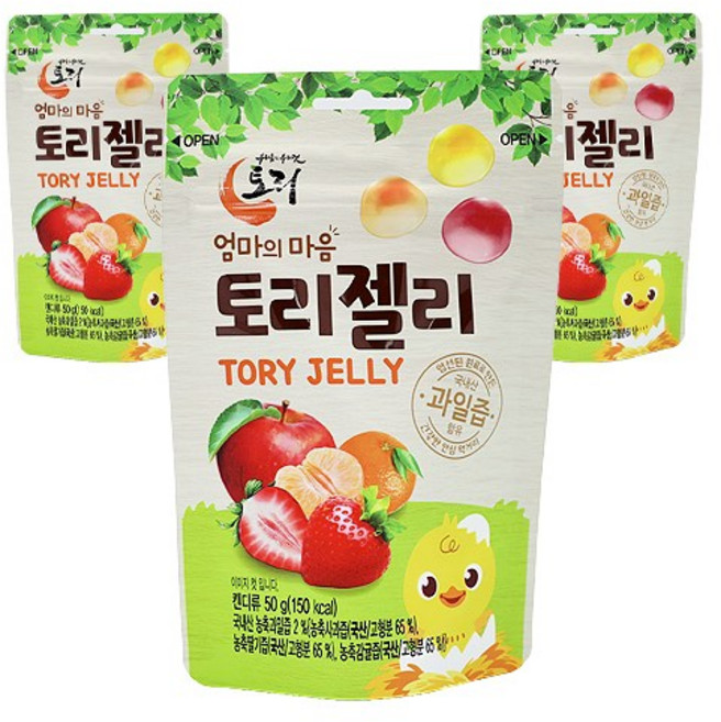 엄마의 마음 유기농 과즙 토리젤리 아기젤리, 3개, 50g