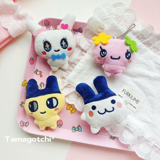 [4종세트] 다마고치 마메치 인형 키링 가방, 1세트, ONE