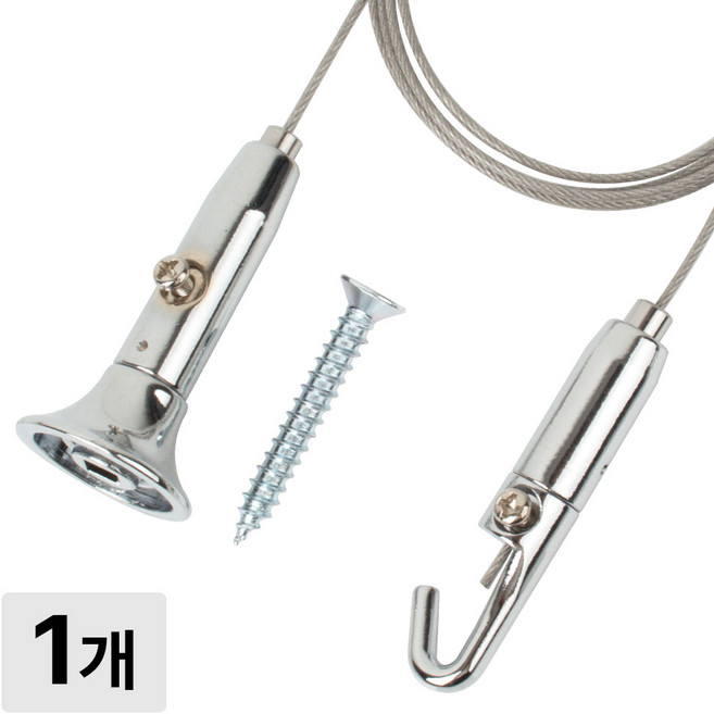 [철물인] 액자걸이 강력천장피스 대 10kg용 실버 - 천장고정용, 1개, 와이어2미터-실버