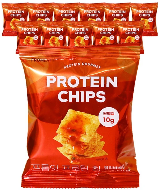 프롬잇 프로틴칩 칠리바베큐, 40g, 12개 - 쿠팡