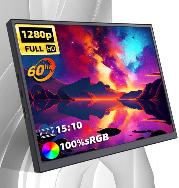 ZSUS 10.5인치 FHD 휴대용 모니터 15:10 HDMI C타입 다용도 범용 연결, PM10A, 26.7cm